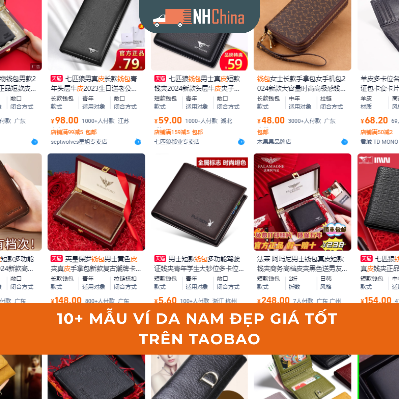 Mẫu ví da nam đẹp, giá tốt trên taobao