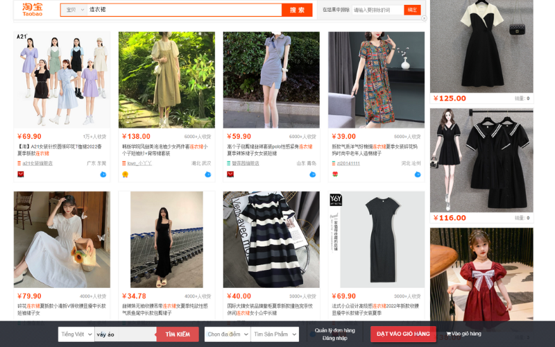 cách nhập hàng quần áo Taobao 