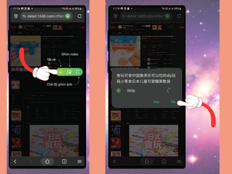 cách tải video 1688 về điện thoại