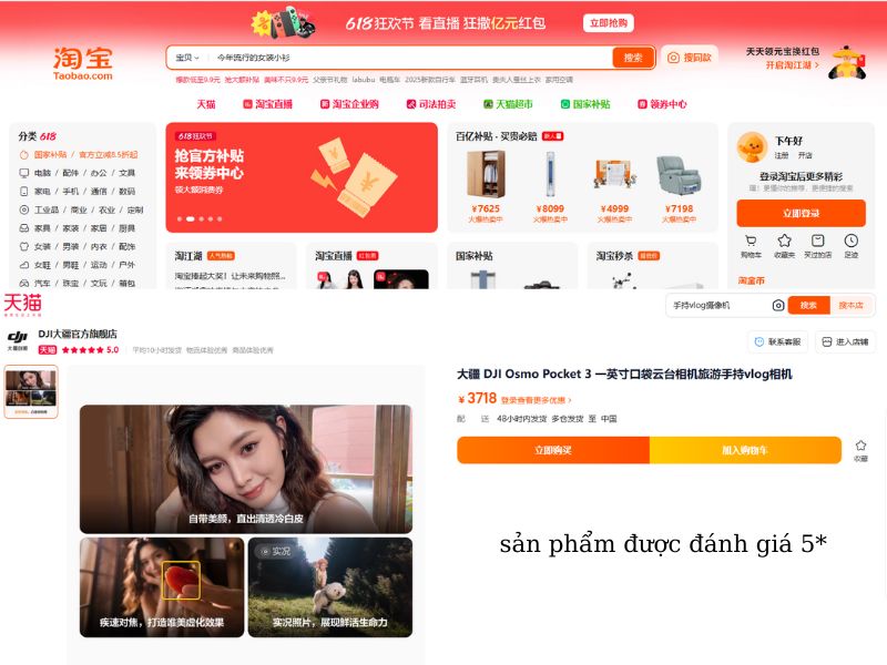 đánh giá shop trên taobao