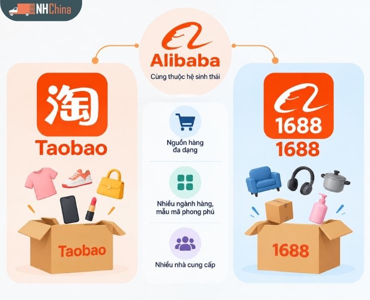 Nên nhập hàng từ Taobao hay 1688