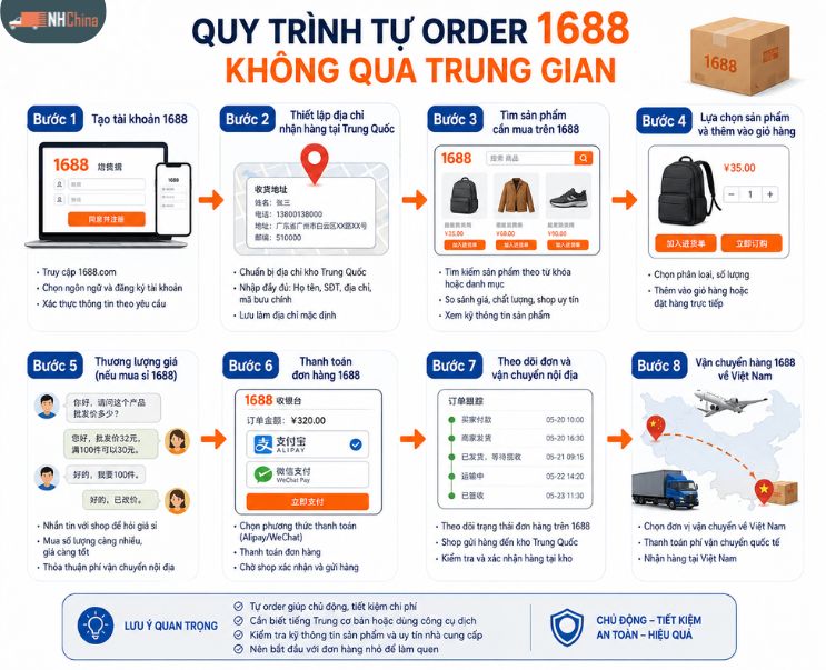 cách tự order 1688 không qua trung gian