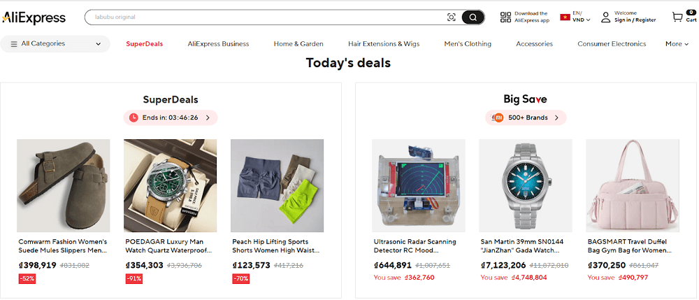 Trang web nhập hàng Quảng Châu - AliExpress