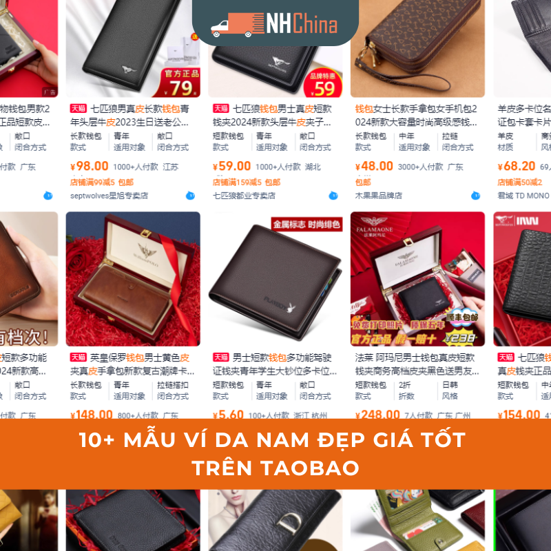 10+ mẫu ví da nam đẹp giá tốt trên Taobao